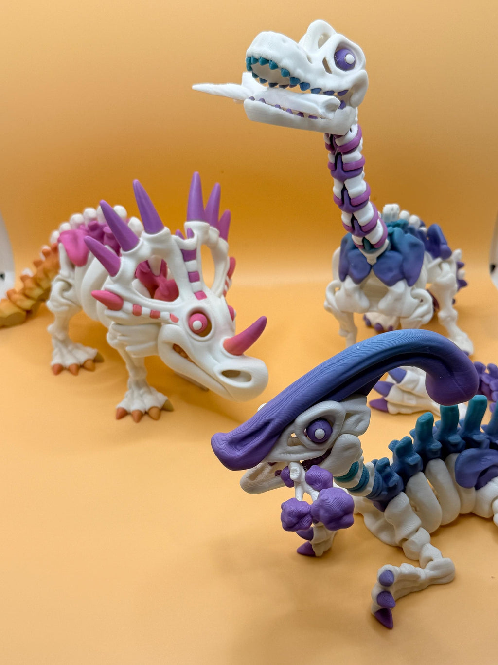 Multicolor 3D Printed Skeleton Dinosaur & Animal Figures | Choose Your Model | Color Accent Bones