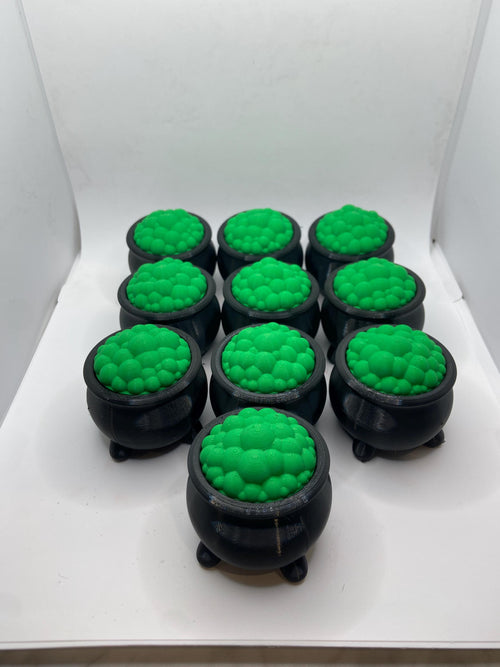 3D Printed Mini Witch Cauldron with Halloween Minis: Spooky Party Favor