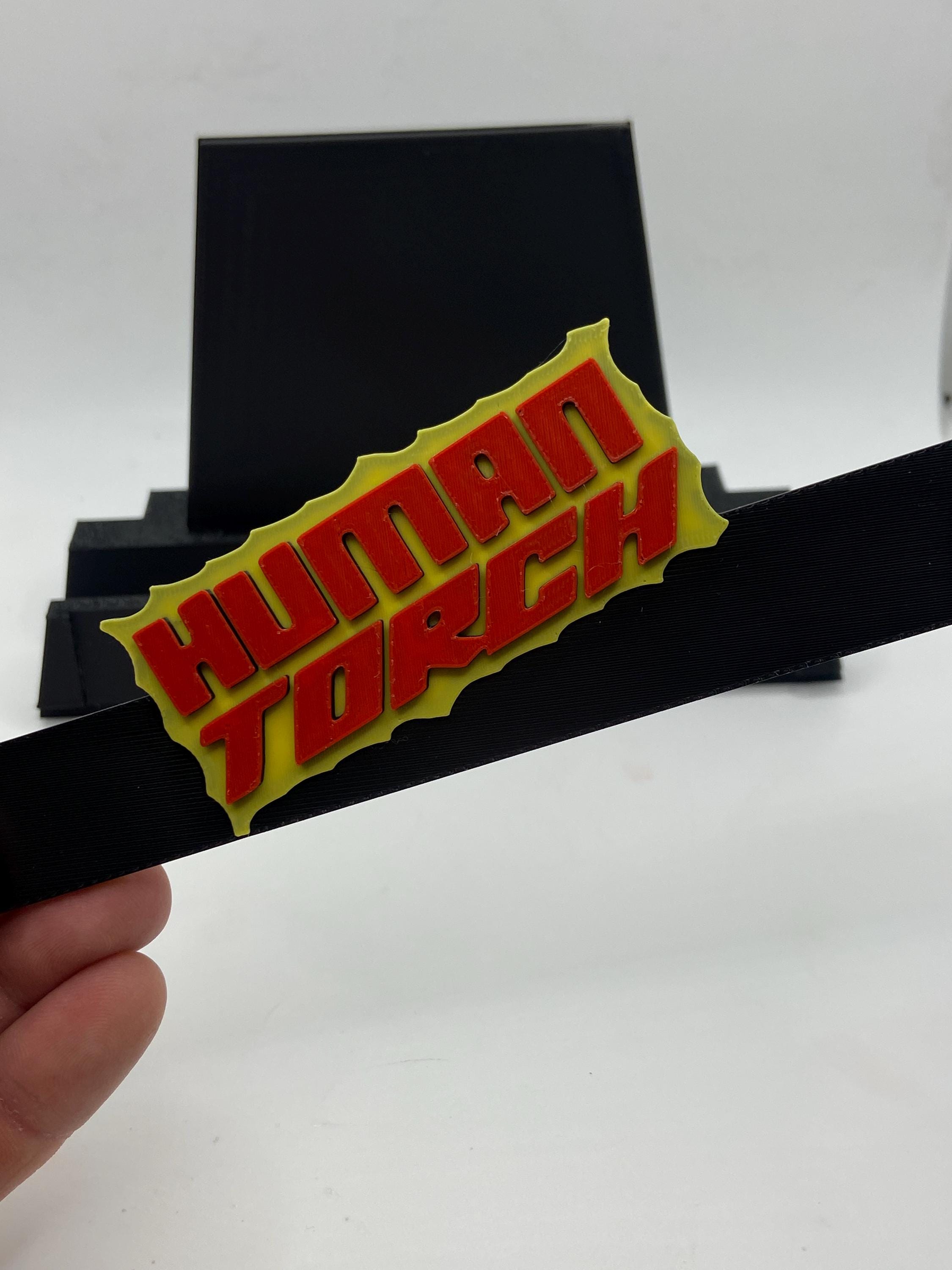 Interchangeable Comic Display Stand | 3D Printed Hero Logo Desk Stand