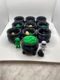 3D Printed Mini Witch Cauldron with Halloween Minis: Spooky Party Favor