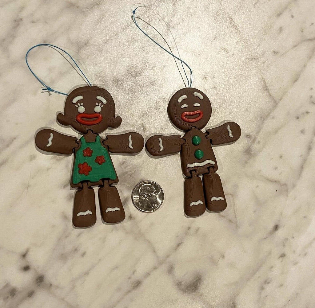 3D Printed Gingerbread Christmas Ornaments