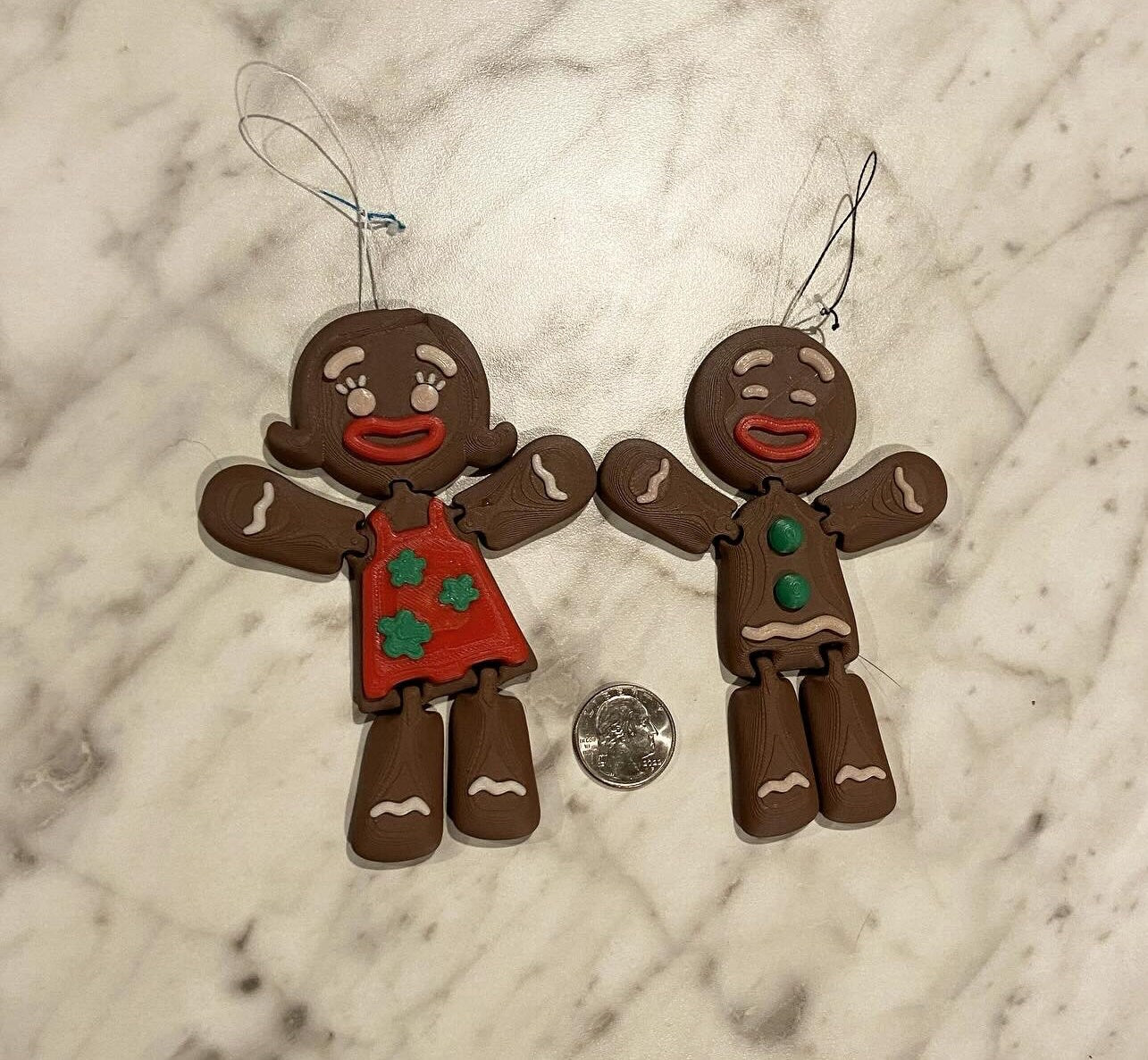 3D Printed Gingerbread Christmas Ornaments