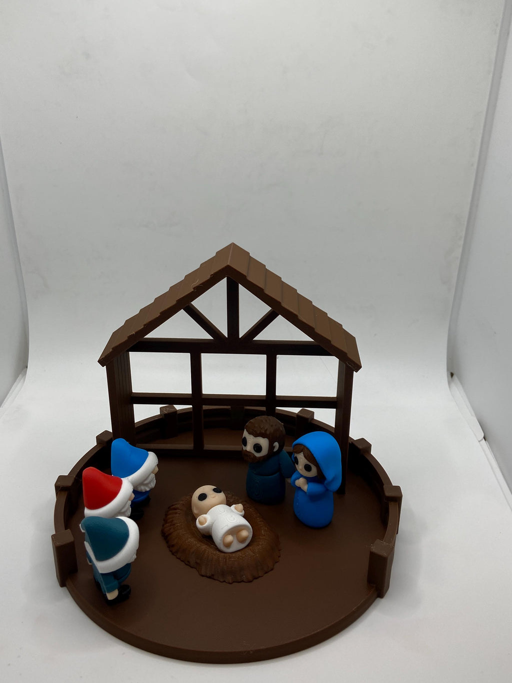 3D Printed – Mini Christmas Nativity Scene with Stable, Holy Family, & Animals
