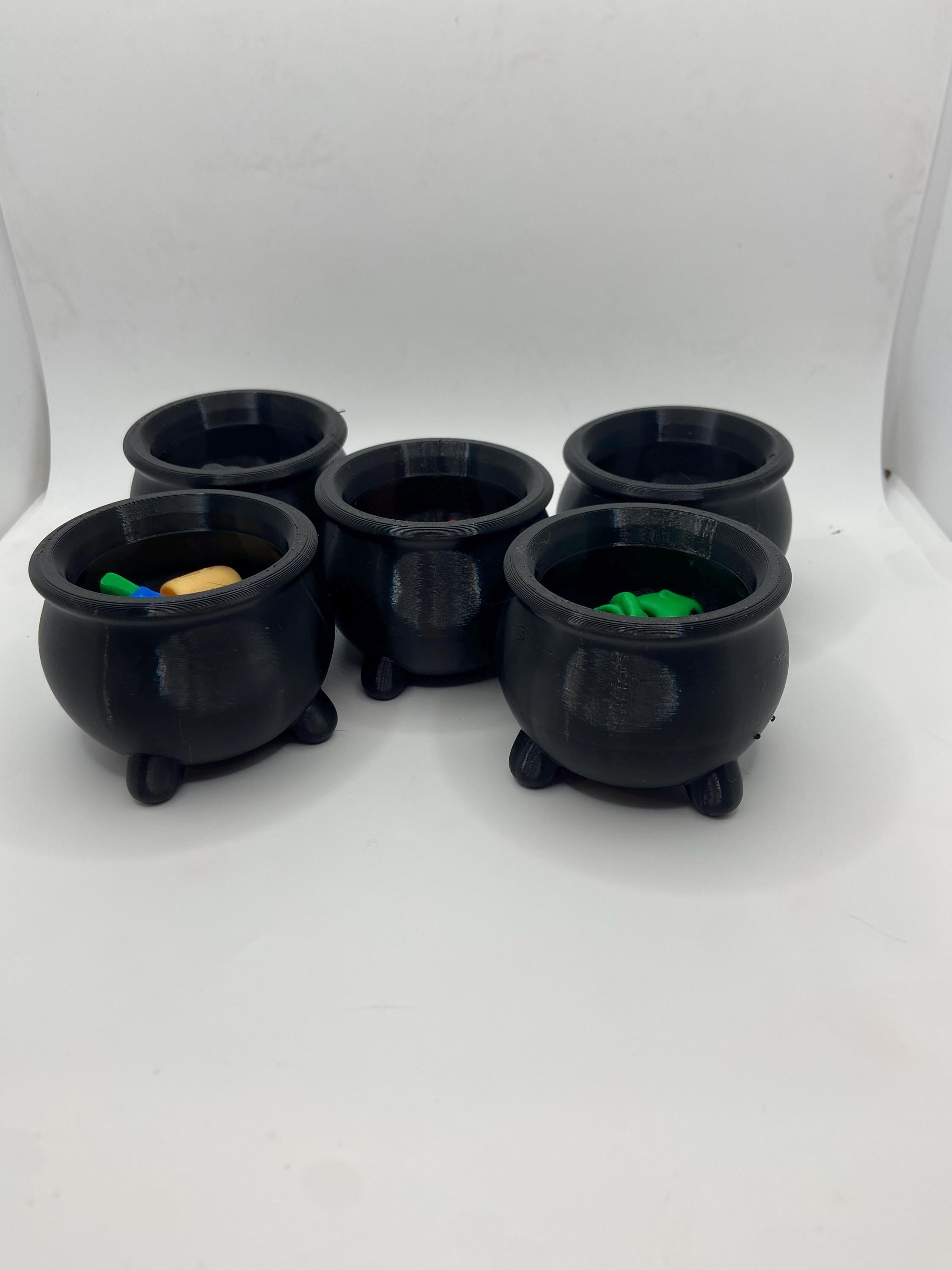 3D Printed Mini Witch Cauldron with Halloween Minis: Spooky Party Favor