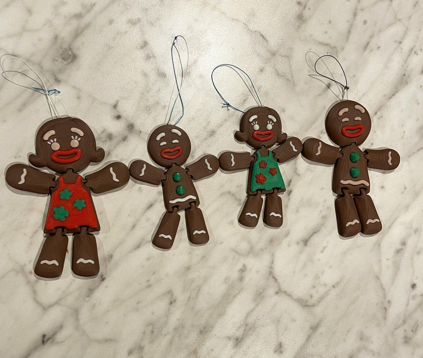 3D Printed Gingerbread Christmas Ornaments