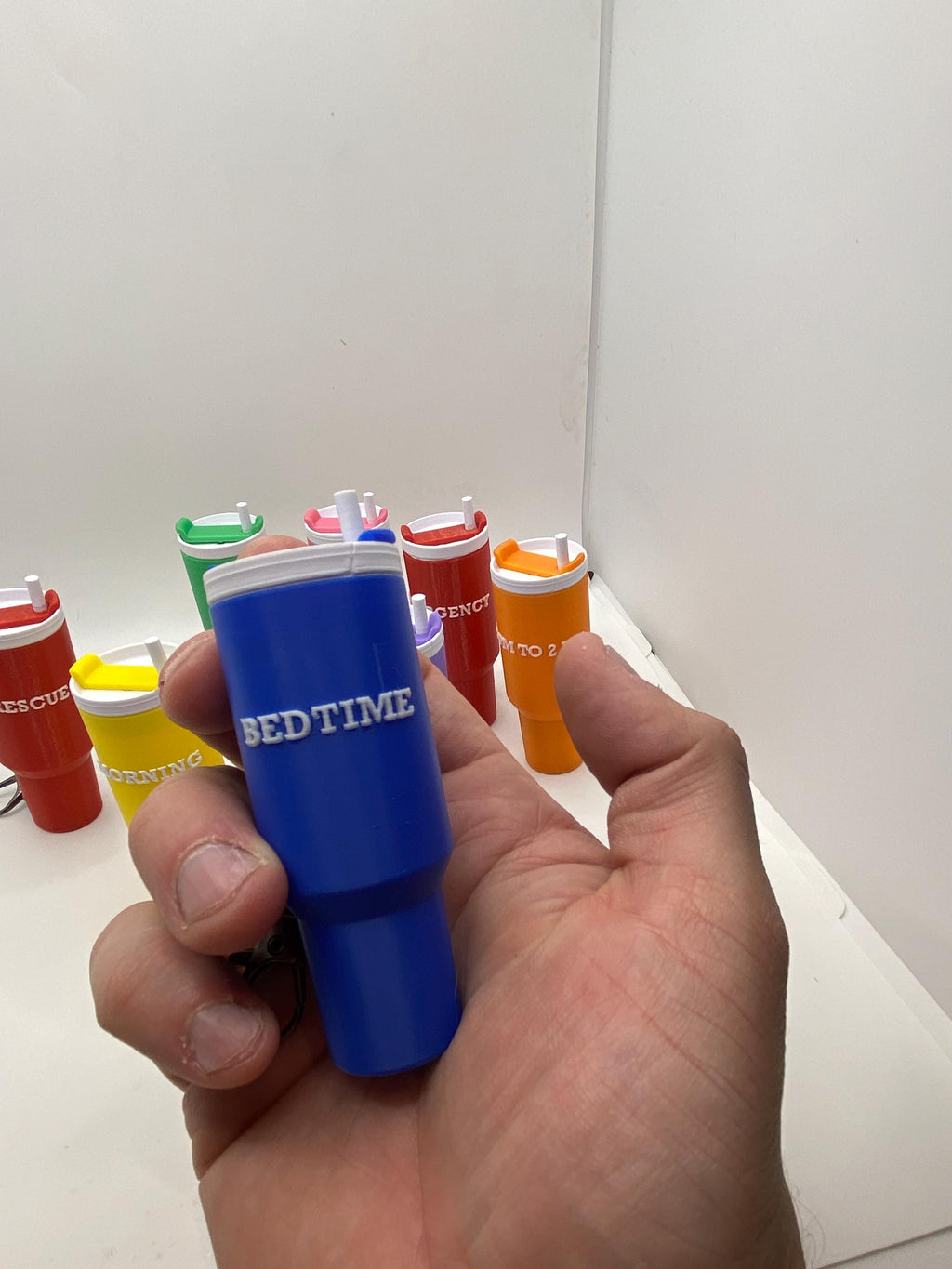 Custom Mini Tumbler Keychain: 3D Printed Pill Holder & Organizer