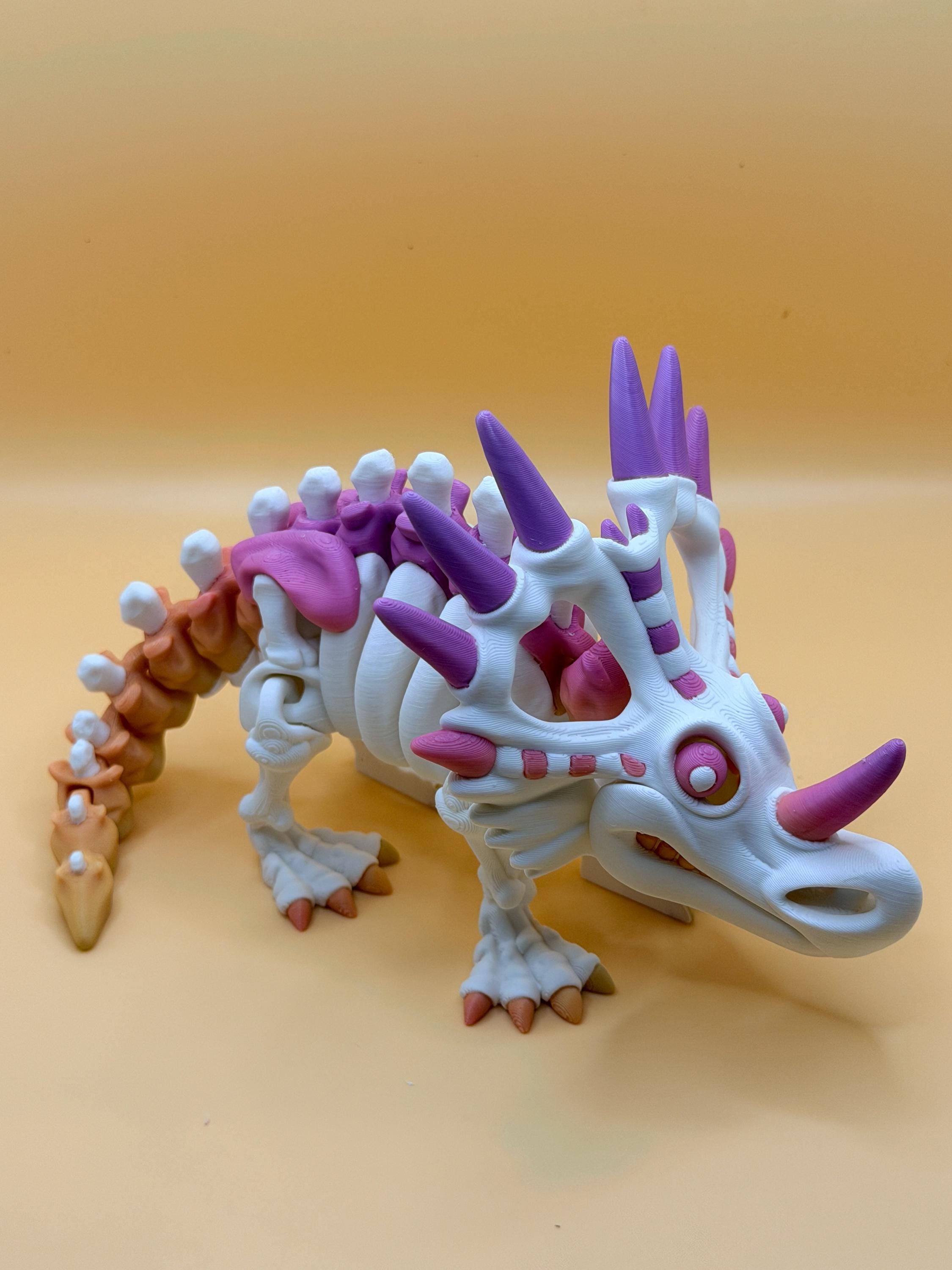 Multicolor 3D Printed Skeleton Dinosaur & Animal Figures | Choose Your Model | Color Accent Bones