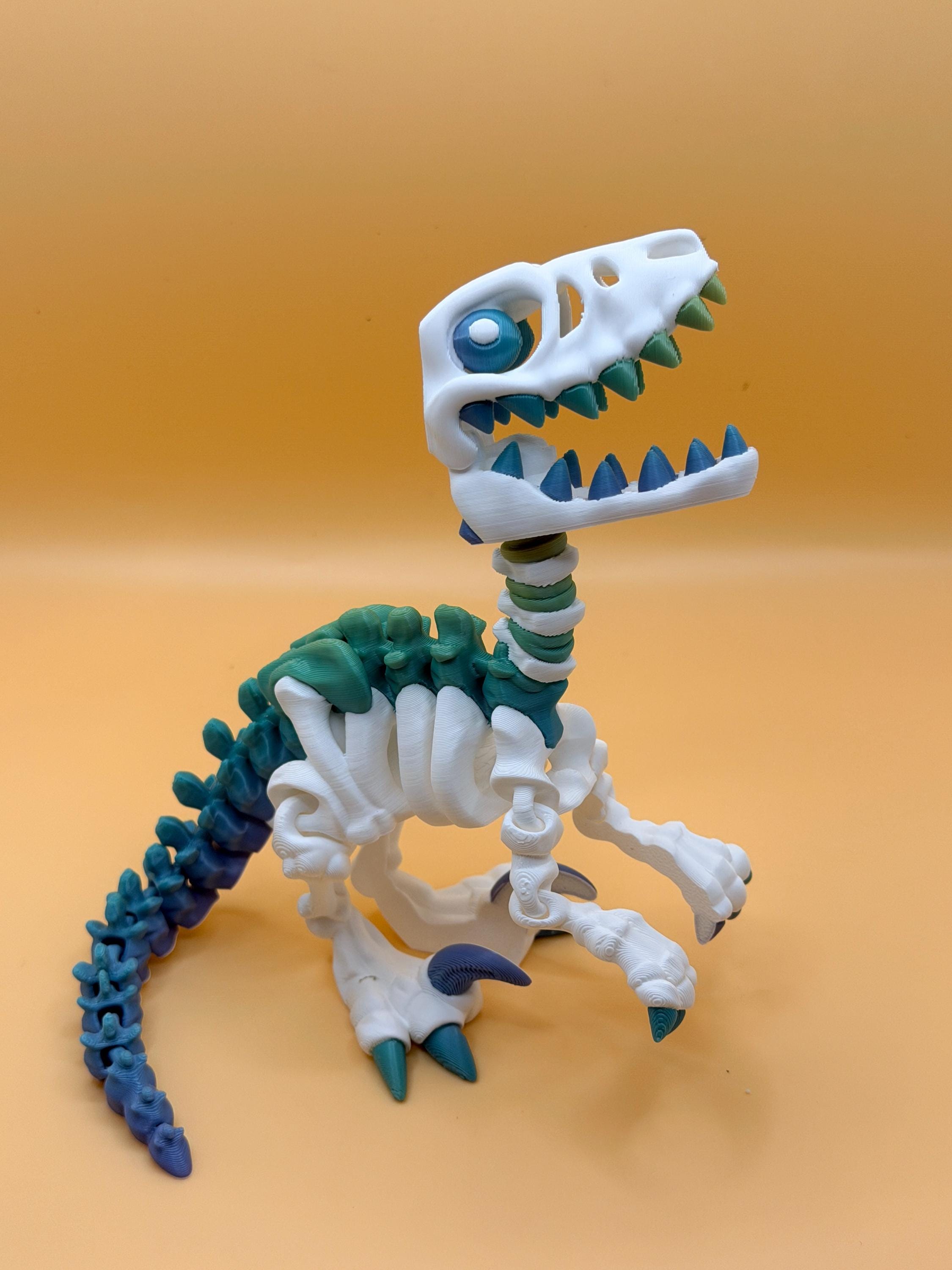 Multicolor 3D Printed Skeleton Dinosaur & Animal Figures | Choose Your Model | Color Accent Bones