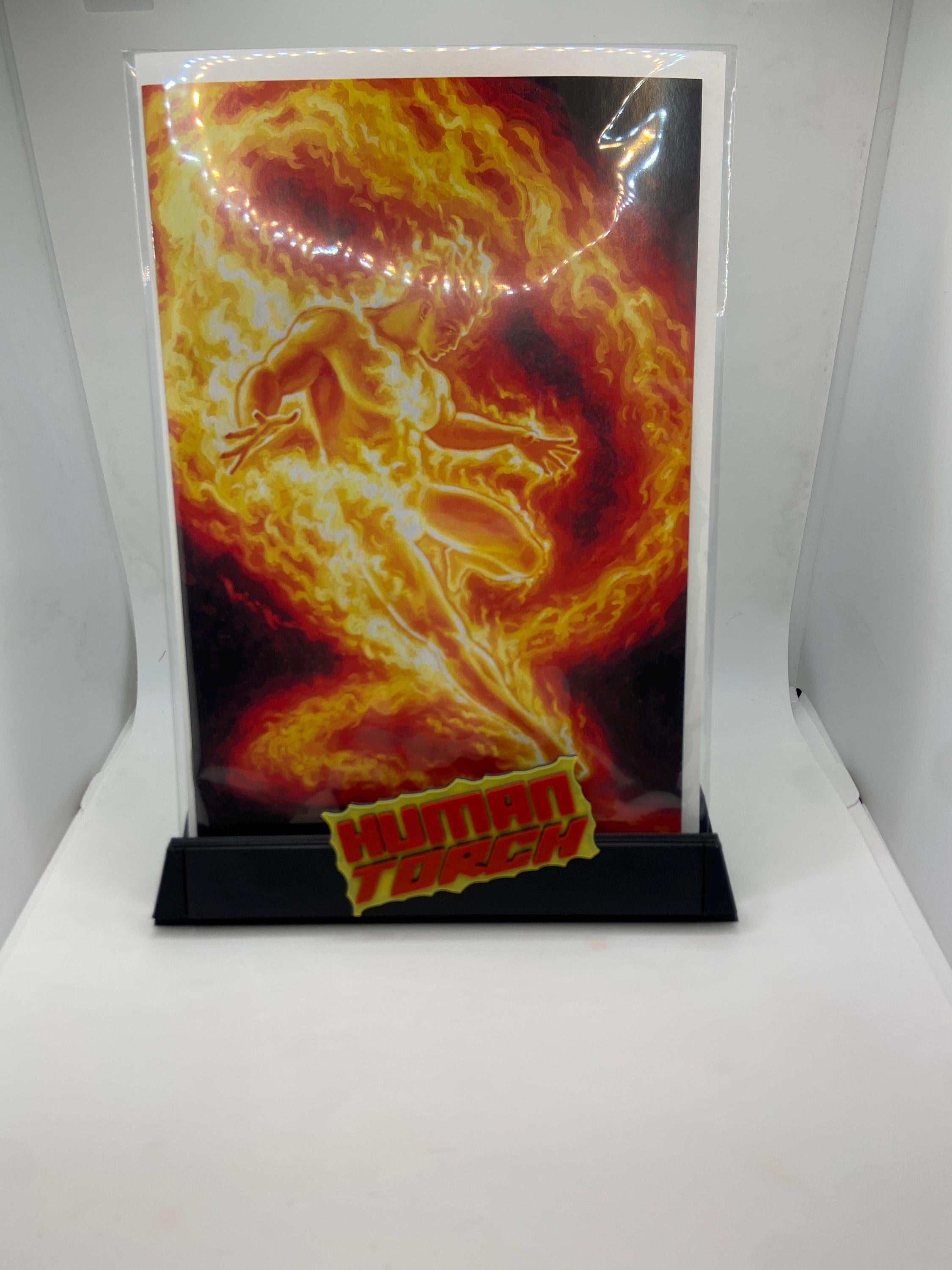 Interchangeable Comic Display Stand | 3D Printed Hero Logo Desk Stand